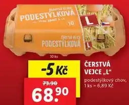 Lidl ČERSTVÁ VEJCE ,,L podestýlkový chov, 10 ks nabídka