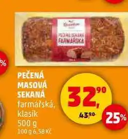 Penny Market PEČENÁ MASOVÁ FARMARKA SEKANÁ farmářská, 500 g nabídka