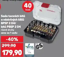 Kaufland Sada torzních bitů a nástrčných klíčů BPSP 2 D4/ bitů PBSP 2 D4 nabídka