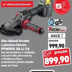 Kaufland Aku úhlová bruska s plochou hlavou PPWSFA 20-Li C4 nabídka