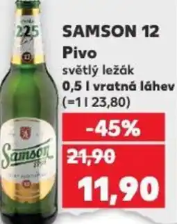 Kaufland SAMSON 12 Pivo světlý ležák nabídka