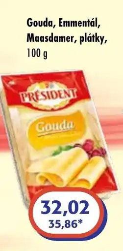 ČEPOS Gouda, Emmentál, Maasdamer, plátky nabídka