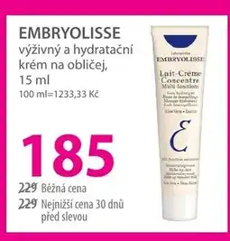 Hebe EMBRYOLISSE výživný a hydratační krém na obličej nabídka