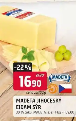 Trefa MADETA JIHOČESKÝ EIDAM SÝR 30% tuku, 100 g nabídka