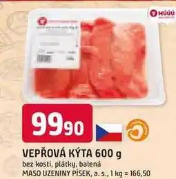 Trefa VEPŘOVÁ KÝTA 600 g bez kosti, plátky, balená nabídka