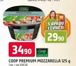 Trefa COOP PREMIUM MOZZARELLA 125 g nabídka