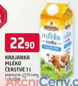 Trefa KRAJANKA MLÉKO ČERSTVÉ 1l polotučné, 1,5% tuku nabídka