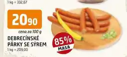 Trefa DEBRECÍNSKÉ PÁRKY SE SÝREM 100g nabídka