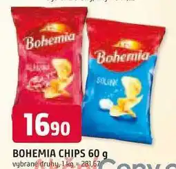Trefa BOHEMIA CHIPS 60 g, vybrané druhy nabídka
