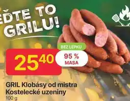 Hruška Kostelecké uzeniny Klobásy od mistra 100 g nabídka