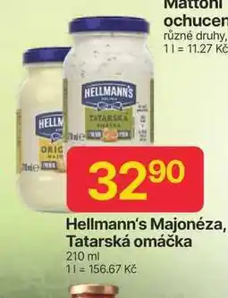 Hruška Hellmann's majonéza, tatarská omáčka 210ml, vybrané druhy nabídka