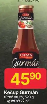 Hruška Otma Kečup Gurmán 520g, vybrané druhy nabídka