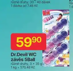 Hruška Dr.Devil WC závěs 5Ball různé druhy, 3 x 35 g nabídka