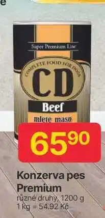 Hruška Konzerva pes Premium různé druhy, 1200 g nabídka