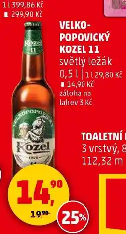 Penny Market Velkopopovický Kozel 11 světlý ležák nabídka