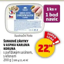 Penny Market Šunkové závitky v aspiku Karlova Koruna nabídka