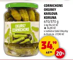 Penny Market CORNICHONS OKURKY KARLOVA KORUNA nabídka