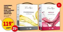 Penny Market CHARDONNAY, MERLOT, SAUVIGNON BLANC, CABERNET SAUVIGNON, MERLOT ROSÉ nabídka