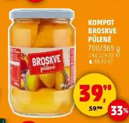 Penny Market KOMPOT BROSKVE PŮLENÉ nabídka