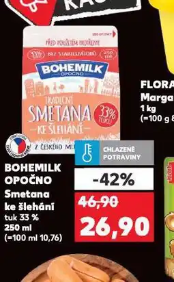 Kaufland Bohemilk opočno smetana ke šlehání 33% nabídka
