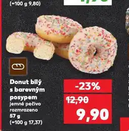 Kaufland Donut bílý s barevným posypedm nabídka