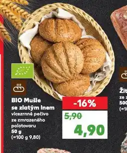 Kaufland Bio mušle se zlatým lnem nabídka