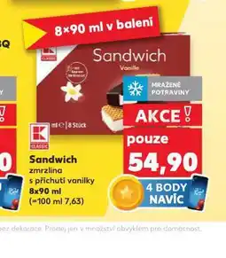 Kaufland Sandwich zmrzlina nabídka