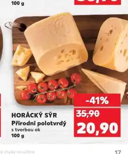 Kaufland Přírodní polotvrdý sýr horácký nabídka