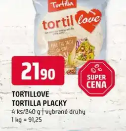 Terno Tortillove tortilla placky nabídka