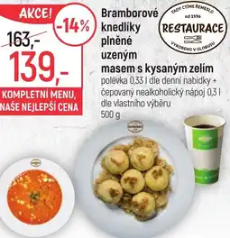 Globus Bramborové knedlíky plněné uzeným masem s kysaným zelím nabídka