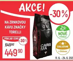 Globus Na zrnkovou kávu značky Torelli nabídka