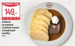 Globus Svíčková na smetaně s hovězím masem a houskovými knedlíky nabídka