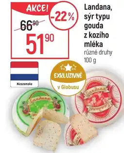 Globus Landana, sýr typu gouda z kozího mléka nabídka