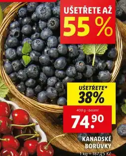 Lidl KANADSKÉ BORŮVKY, 400 g nabídka