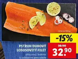 Lidl PSTRUH DUHOVÝ LOSOSOVITÝ FILET, cena za 100 g nabídka