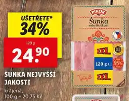 Lidl ŠUNKA NEJVYŠŠÍ JAKOSTI, 120 g nabídka