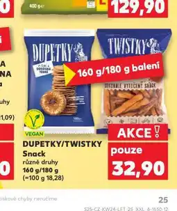 Kaufland Dupetky / twistky cnack nabídka