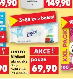 Kaufland Linteo baby dětské vlhčené ubrousky nabídka