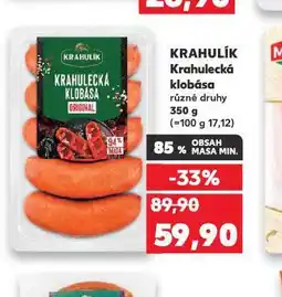 Kaufland Krahulecká klobása nabídka
