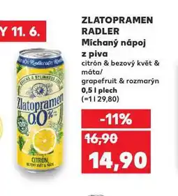 Kaufland Zlatopramen radler 0,0% nabídka