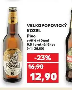 Kaufland Pivo velkopopovický kozel 10 nabídka