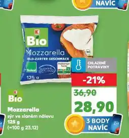 Kaufland Bio mozzarella nabídka