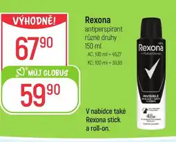 Globus REXONA antiperspirant nabídka