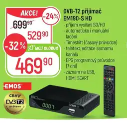 Globus DVB-T2 přijímač EM190-S HD nabídka