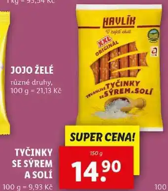Lidl TYČINKY SE SÝREM A SOLÍ, 150 g nabídka