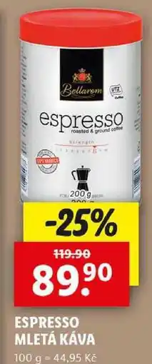 Lidl ESPRESSO MLETÁ KÁVA, 200 g nabídka