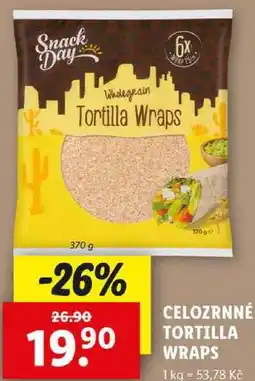 Lidl CELOZRNNÉ TORTILLA WRAPS, 370 g nabídka