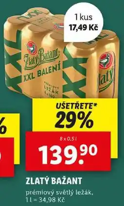 Lidl ZLATÝ BAŽANT, 8x 0,5 l nabídka