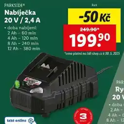 Lidl Nabíječka 20 V / 2,4 A nabídka