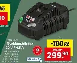 Lidl Rychlonabíječka 20 V / 4,5 A nabídka